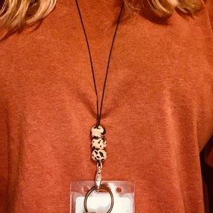 Leopard Bead Teacher Lanyard